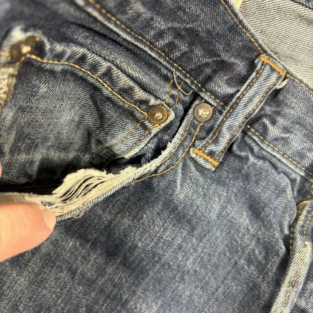 Abercrombie & Fitch distressing throughout